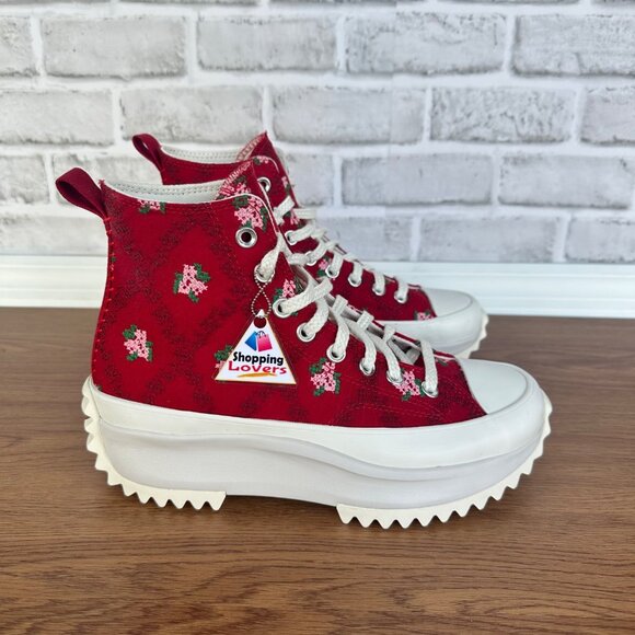 ❤️CONVERSE Run Star Hike Hi Platform Rose Cross Stitch 7.5 Women Sneaker A14885C - Picture 7 of 13